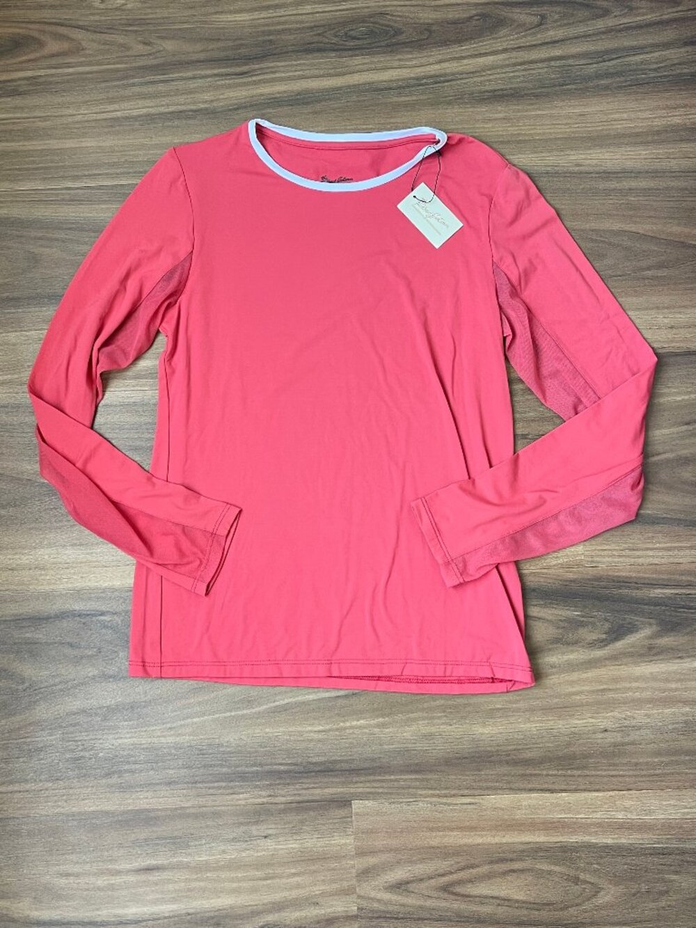 Tailored Sportsman Icefil Long Sleeve Riding Shirt - Poppy/Red & White - Medium